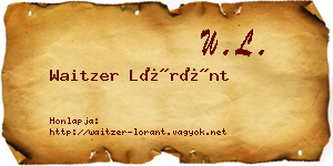 Waitzer Lóránt névjegykártya